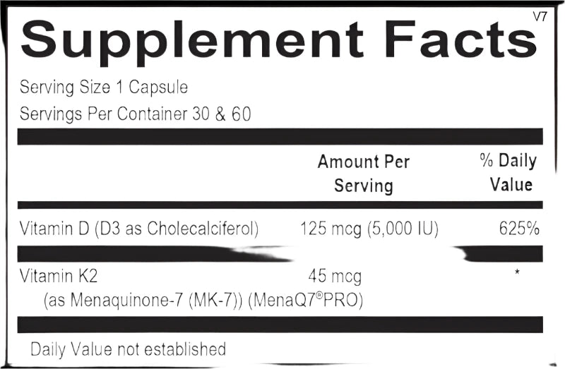 Vitamin K2 with D3, 60-day (DAILY BASIC Support)